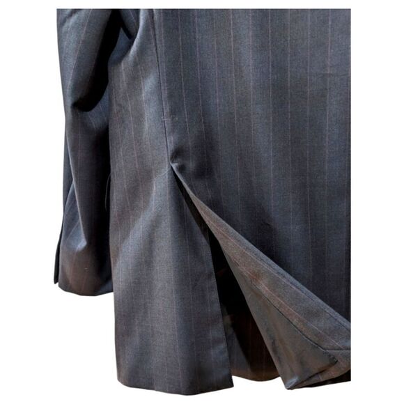 Ermenegildo Zegna x Neiman Marcus Black Wool Striped Three Button Blazer Sz 42US - Picture 6 of 10